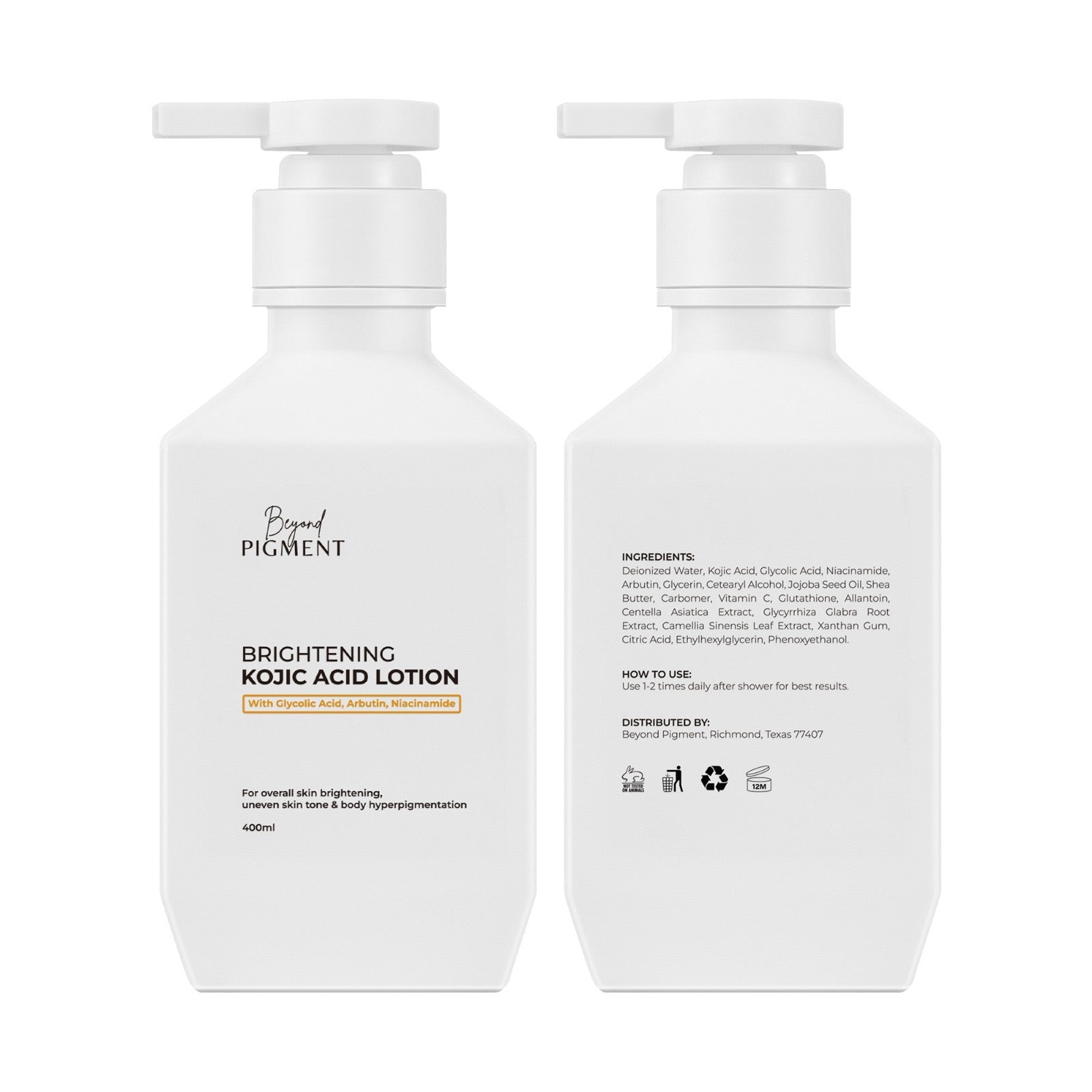 Rsskincare Brightening Kojic Acid Body Lotion — Even Skin Tone & Fade Hyperpigmentation | 400ml