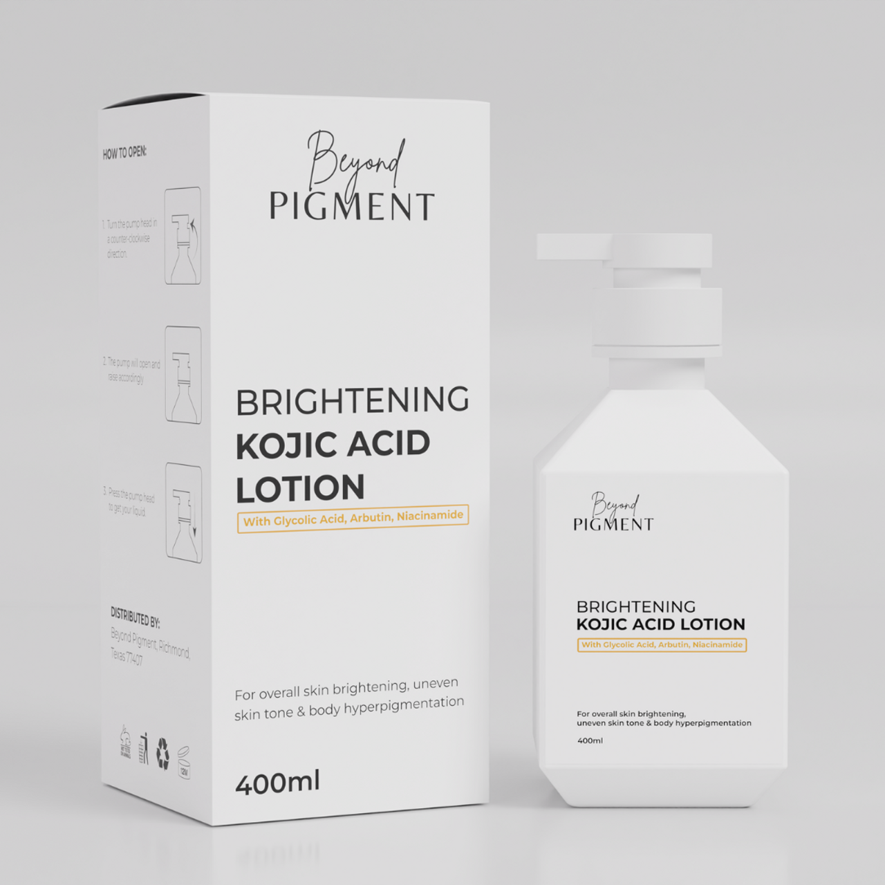 Rsskincare Brightening Kojic Acid Body Lotion — Even Skin Tone & Fade Hyperpigmentation | 400ml