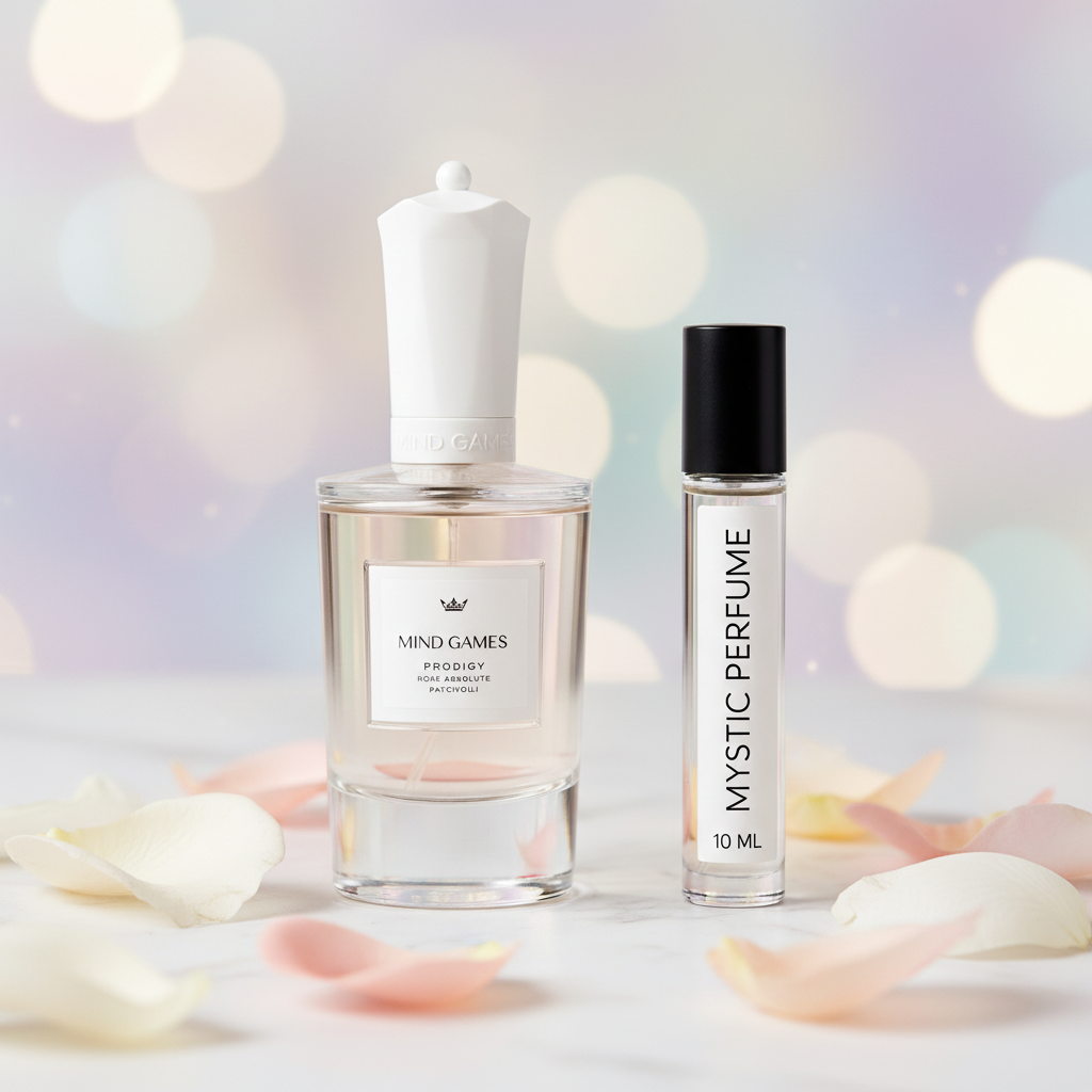 Mind Games Prodigy Extrait de Parfum — Woody Gourmand Fragrance | Samples & Full Bottle