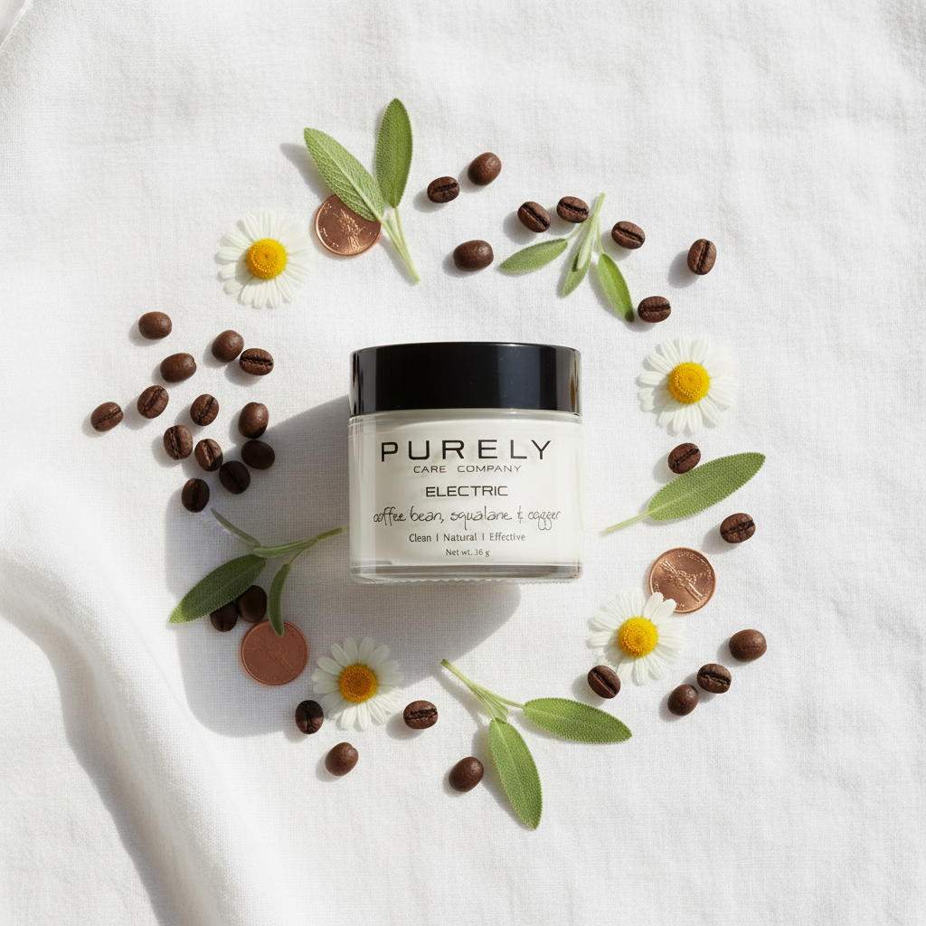 Purely Care Company PURELY Electric Energizing Face Cream — 2 oz | Caffeine, Copper Peptides & Tallow