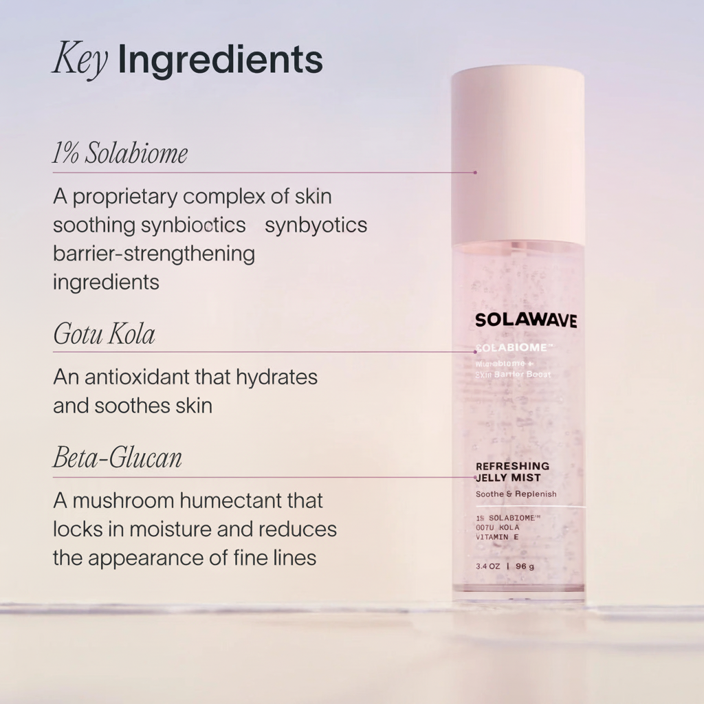 Solawave Solabiome Pre- & Probiotic Refreshing Jelly Mist — Hydrating Face Toner for All Skin Types