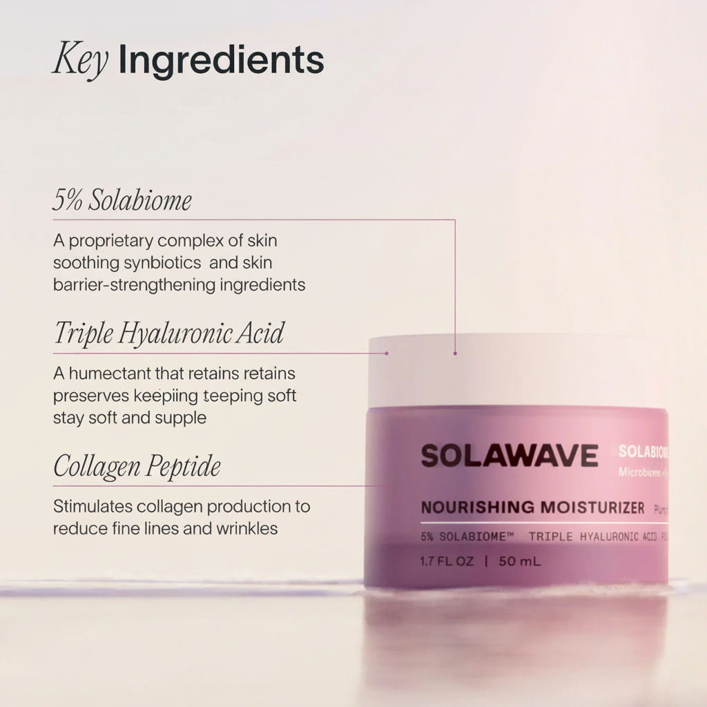 Solawave Solabiome Pre- & Probiotic Nourishing Moisturizer — Deep Hydration Face Cream for All Skin Types