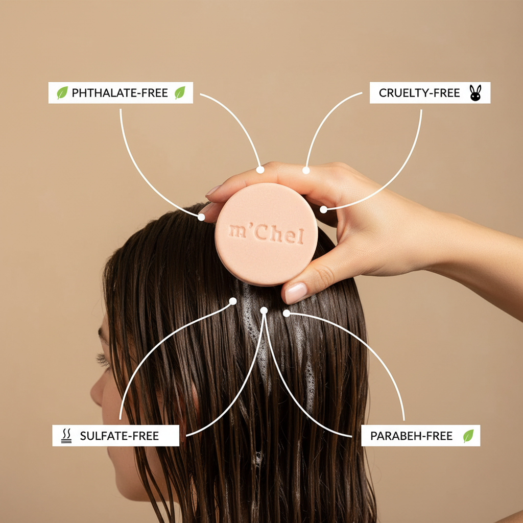 m'Chel Haircare Weightless Daily Conditioner Bar — Paraben-Free | Full Size 60g & Mini 30g