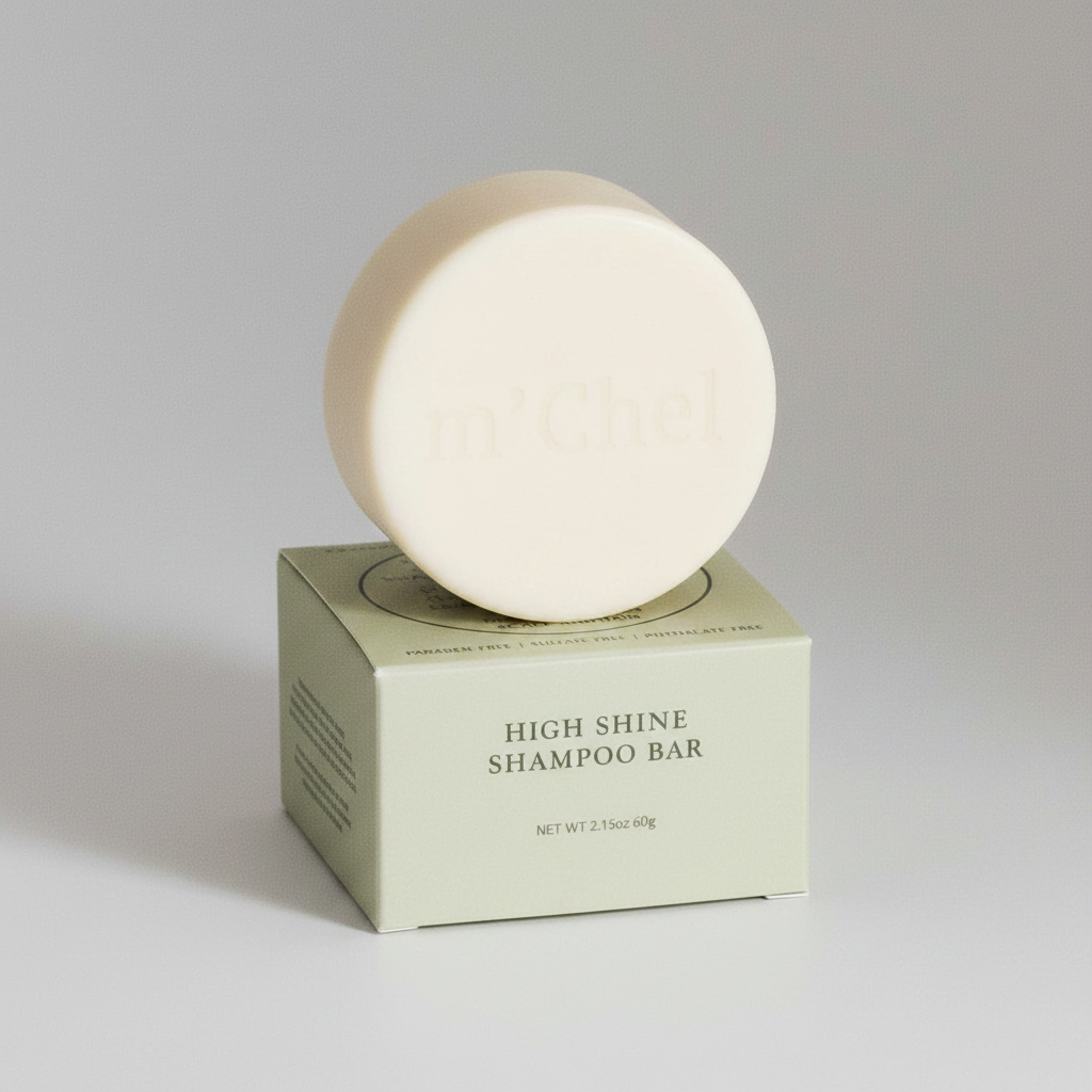 m'Chel Haircare High Shine Shampoo + Weightless Conditioner Bar Bundle — Sulfate & Paraben-Free